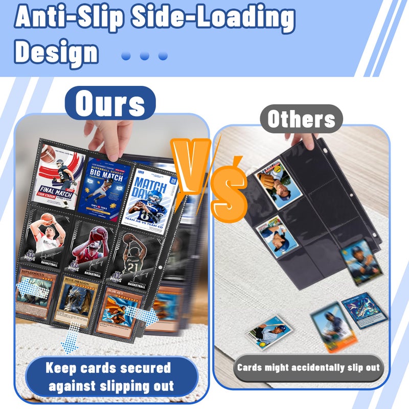 Kitoyz 900 Pockets Trading Card Binder Sleeves, Baseball Card Sleeves Fit for Standard Size Sport Cards, Baseball Card Holder for 3 Ring Binder - Image 5